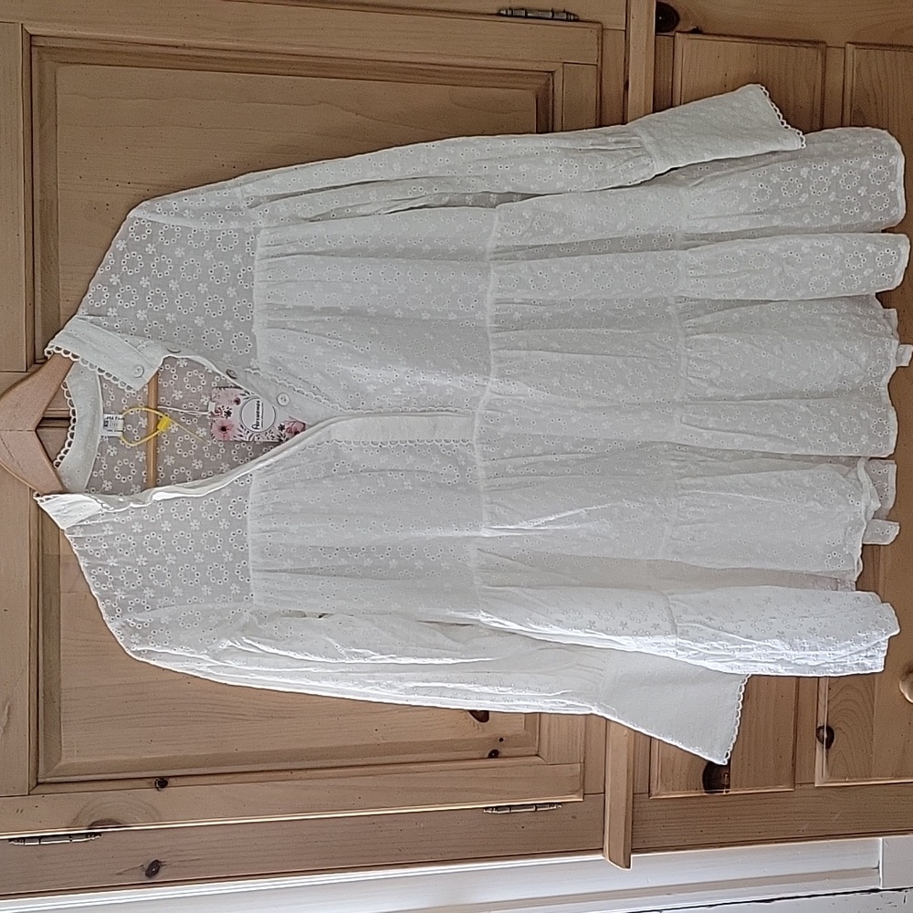 White Eyelet Prairie Dress